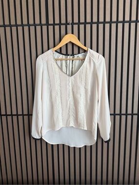 Daniel Rainn Blush Pink Lace Pintuck Blouse XS